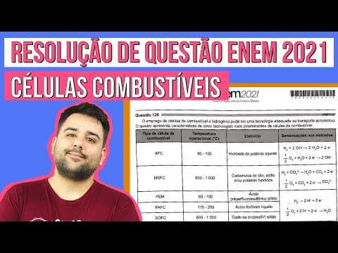 Thumbnail da aula: CÉLULAS COMBUSTÍVEIS: questão de Química do Enem 2021