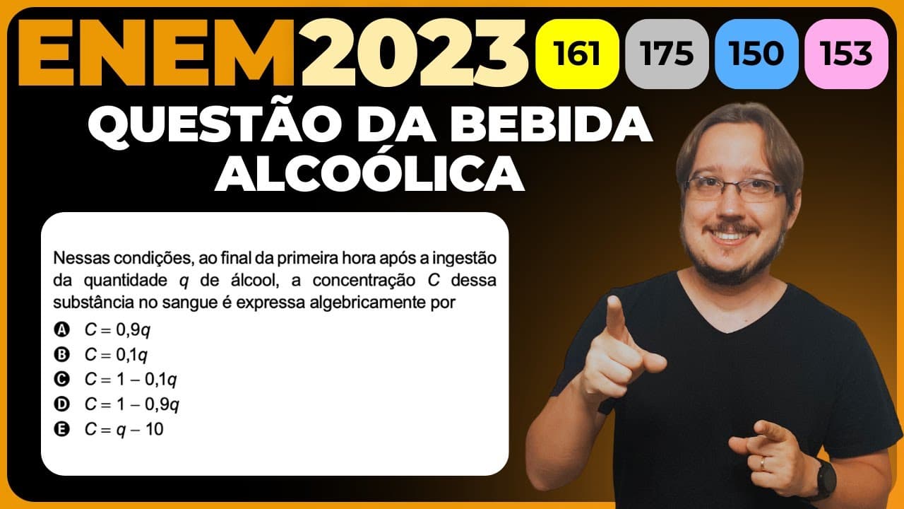 Thumbnail: ENEM 2023 || Porcentagem || Dirigir após ingerir bebidas alcoólicas é uma atitude extremamente