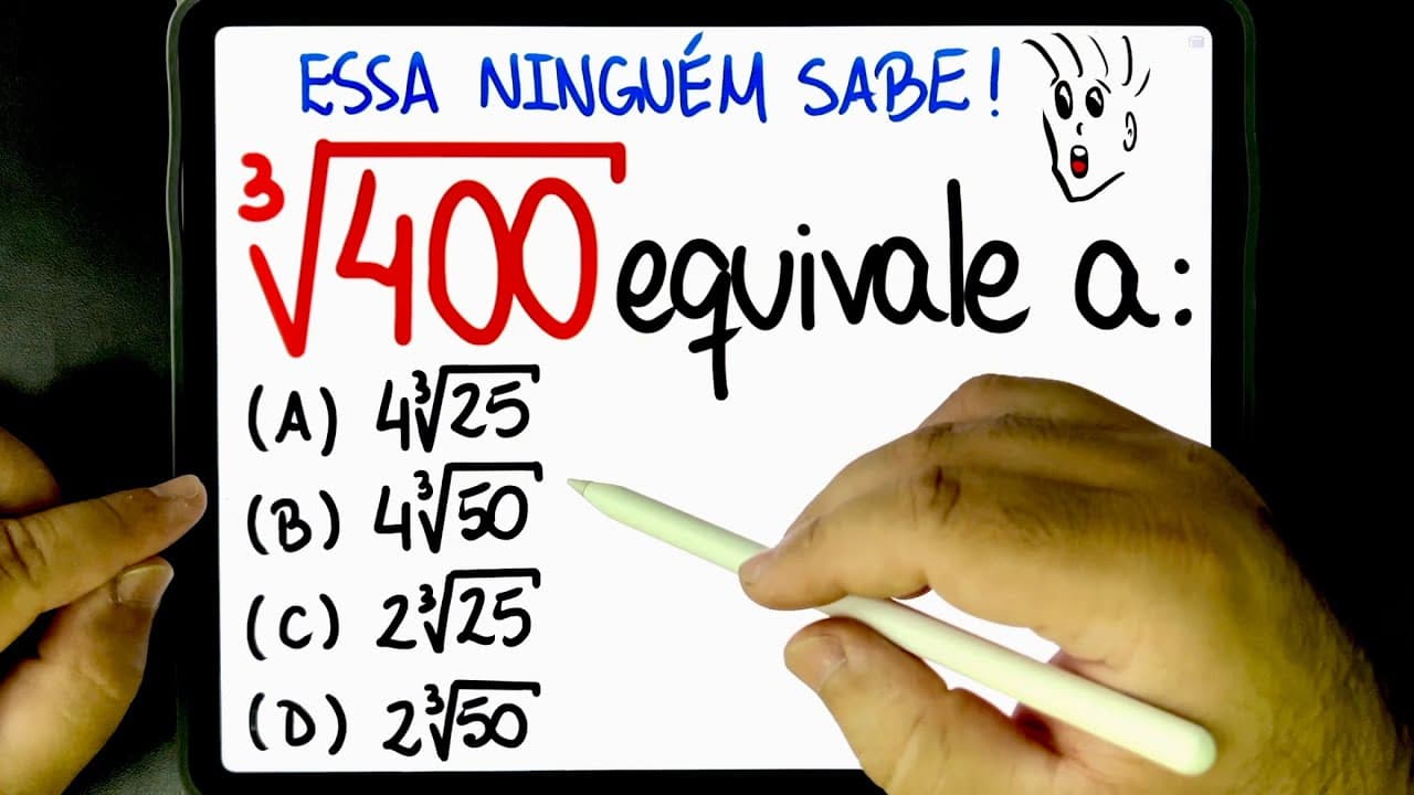 Thumbnail: 🔥 Essa RAIZ CÚBICA simplesmente NINGUÉM SABE CALCULAR! 😱 Você consegue resolver?
