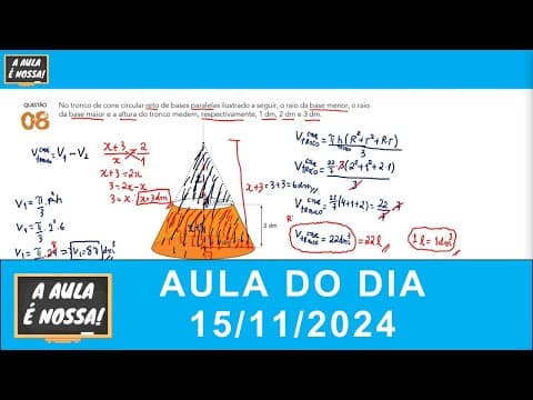 Thumbnail da aula: A Aula é Nossa (15/11/2024)| Aula completa (RESOLUÇÃO UERJ 2023 EXAME DISCURSIVO - QUESTÕES 08 À 10)
