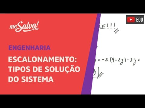 Thumbnail da aula: Me Salva! ALG05 - Álgebra Linear - Escalonamento: Tipos de solução do sistema