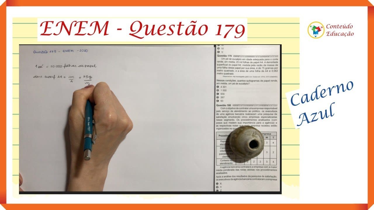 Thumbnail: ENEM 2020 - Questão 179 (Matemática) - Caderno Azul