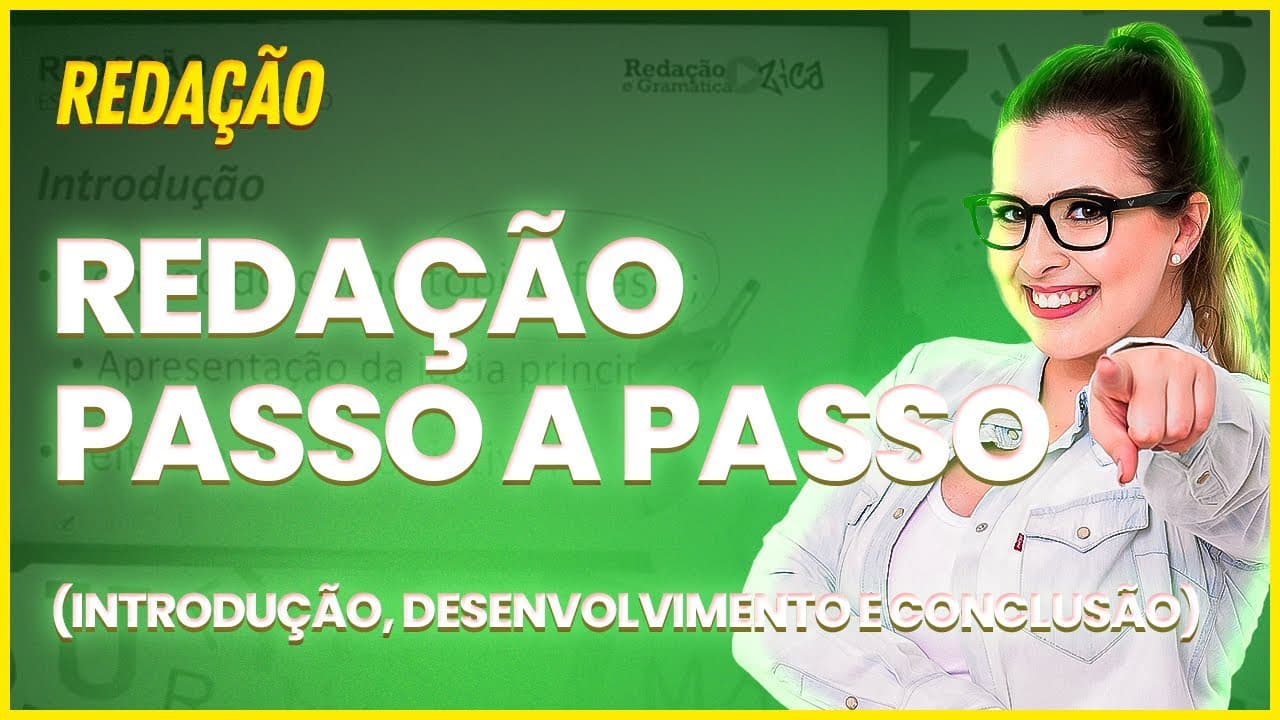 Thumbnail: INTRODUÇÃO, DESENVOLVIMENTO E CONCLUSÃO NA PRÁTICA! - Professora Pamba