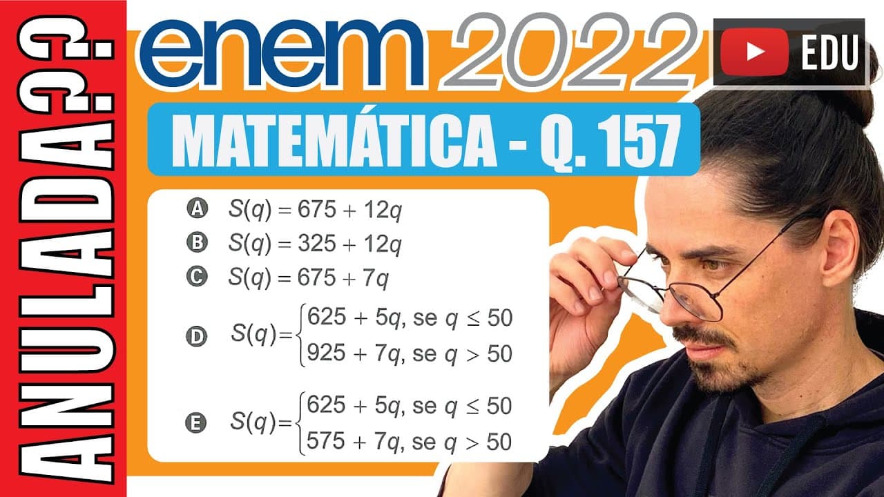 Thumbnail: [ENEM 2022] 157 📘 SISTEMA DE EQUAÇÕES O funcionário de uma loja tem seu salário mensal formado por