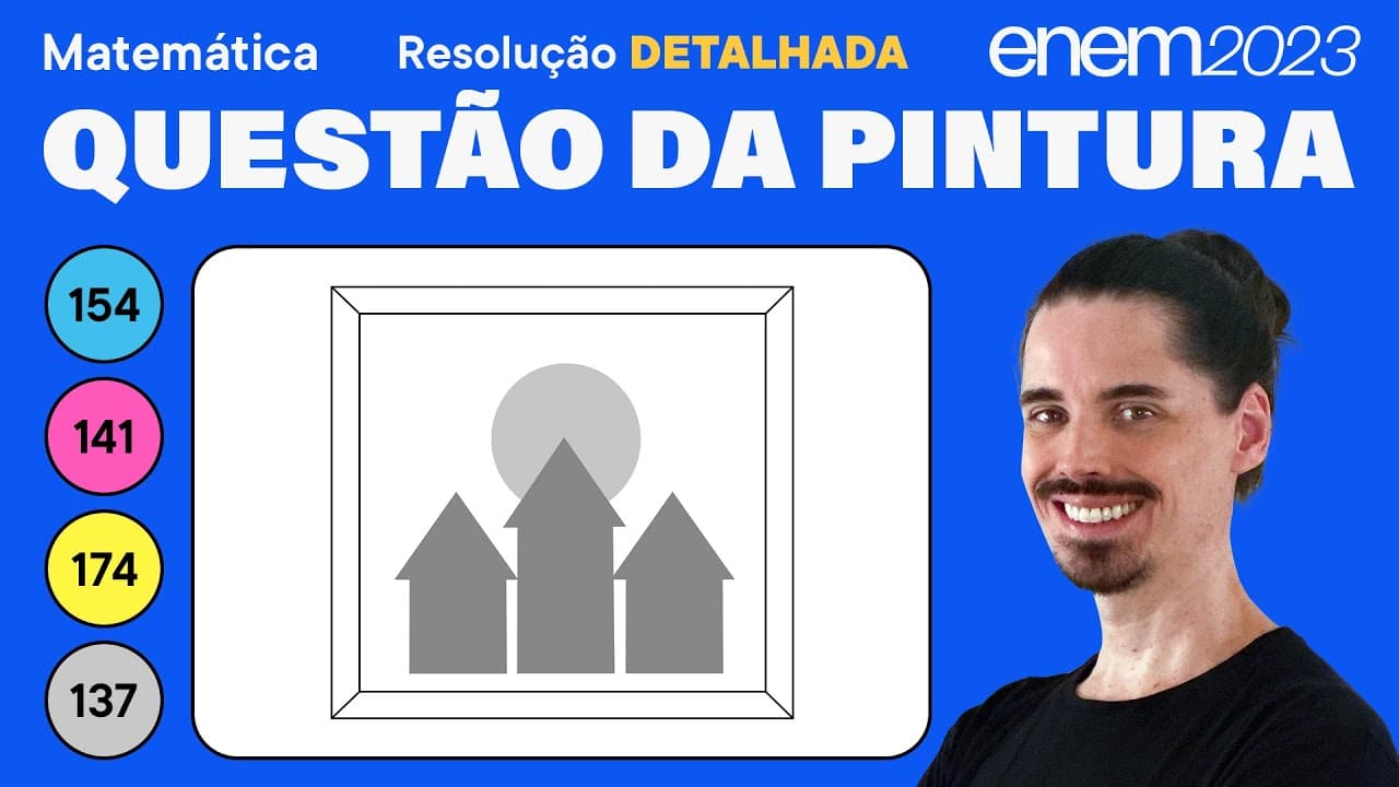 Thumbnail: 🔵 Questão da pintura no quadro: ENEM 2023 Matemática (Detalhada) - Fundamentos da Geometria Plana