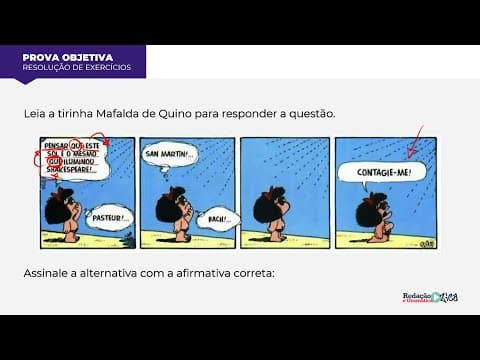 Thumbnail da aula: COMO INTERPRETAR QUESTÕES NA PROVA? (COM TIRINHAS) - Profa. Pamba