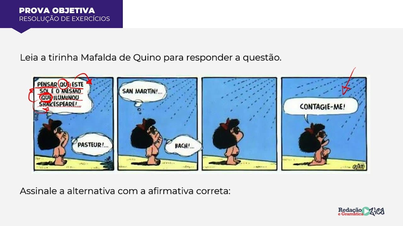 Thumbnail: COMO INTERPRETAR QUESTÕES NA PROVA? (COM TIRINHAS) - Profa. Pamba