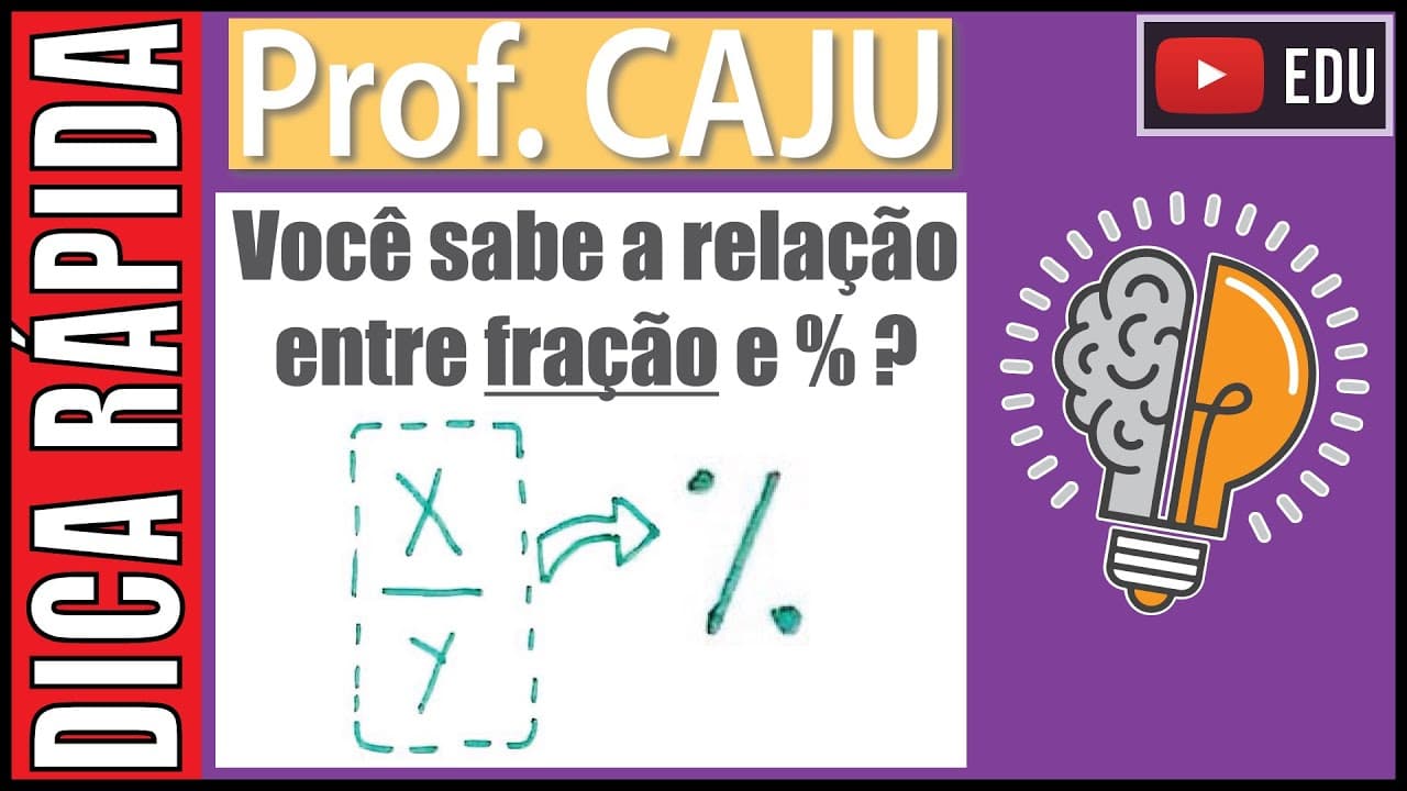 Thumbnail: ⚡️DICA RÁPIDA ⚡️ Você sabe a relação entre FRAÇÃO e PORCENTAGEM? 🤔