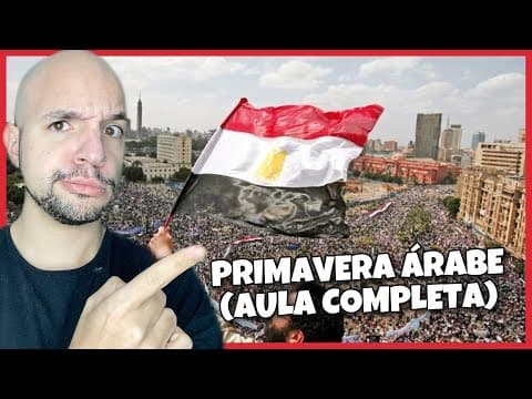 Thumbnail da aula: Primavera Árabe (Egito, Líbia, Iêmen, Tunísia) e a guerra civil na Síria | Aula | Ricardo Marcílio