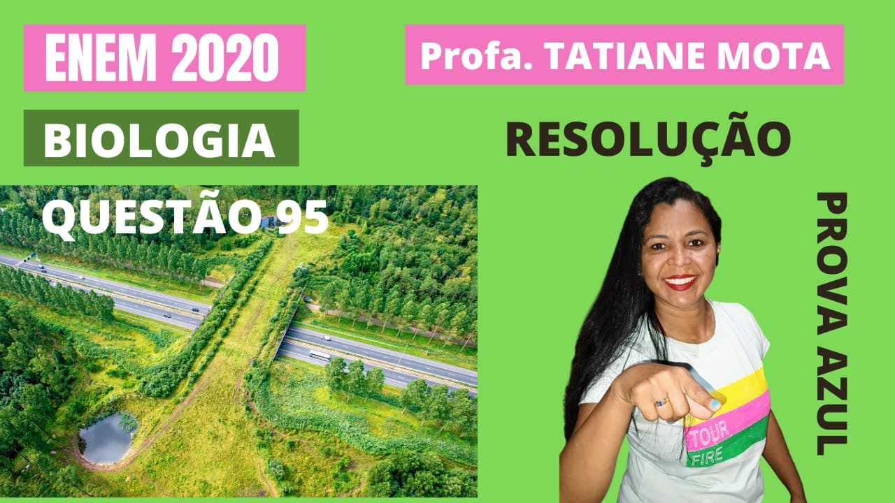 Thumbnail: ✅[ENEM 2020] # BIOLOGIA # QUESTÃO 95 – ECOLOGIA: FRAGMENTAÇÃO DE HÁBTATS - A fragmentação dos
