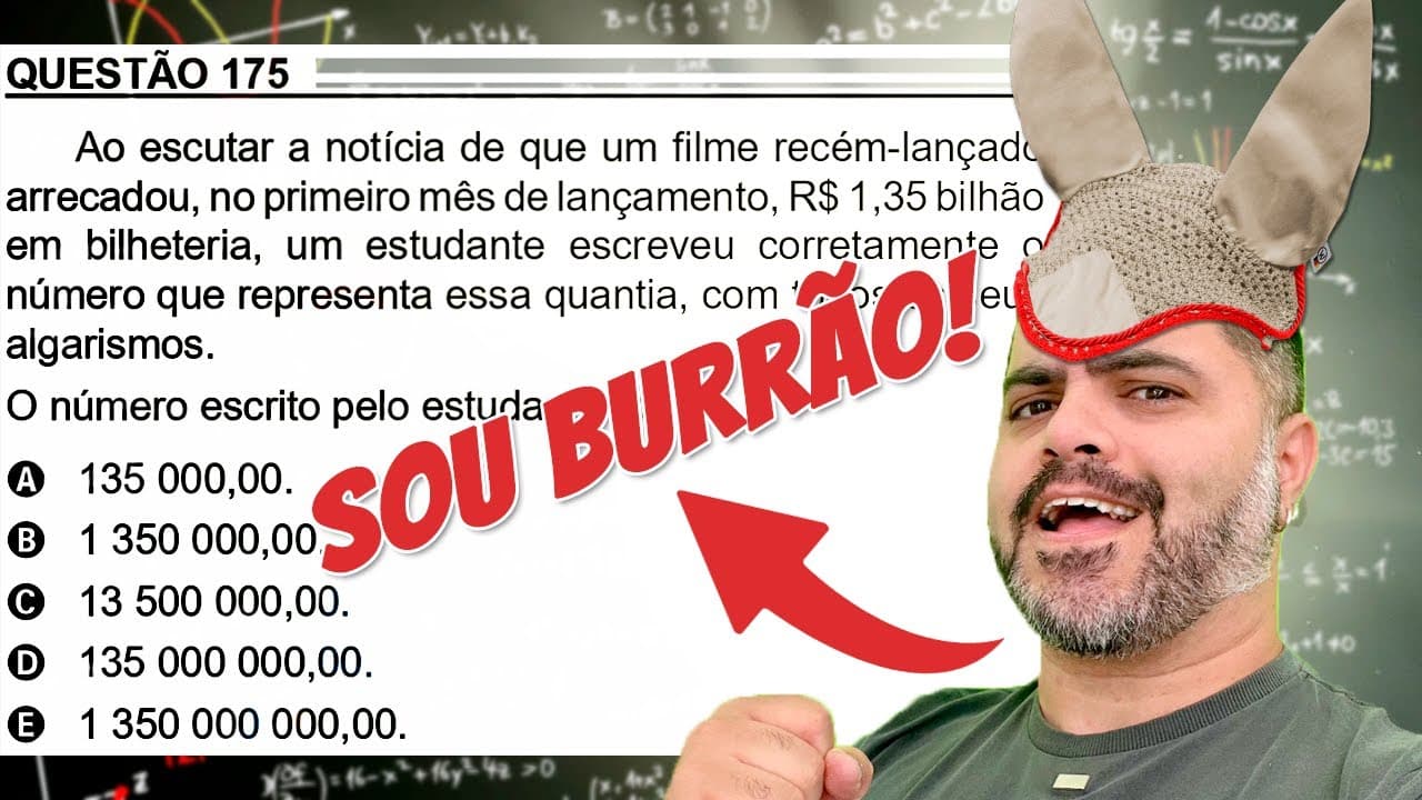 Thumbnail: 🐴 SOU BURRO E VOU ERRAR TUDO NA MATEMÁTICA DO ENEM! Será? Vem com o PROCOPIO DESBUGADOR!