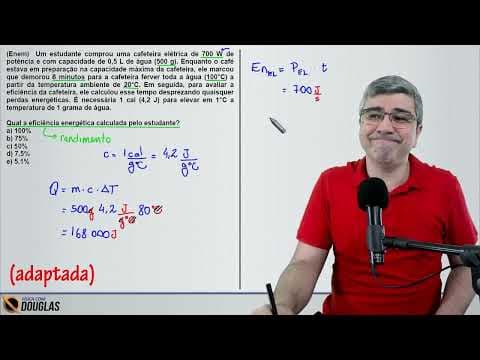 Thumbnail da aula: Enem 2024 (Adaptada)  Um estudante comprou uma cafeteira elétrica de 700 W de potência e