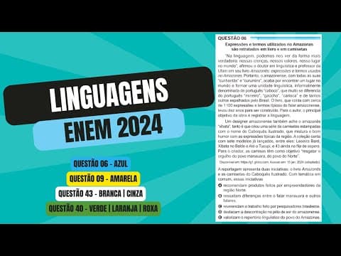 Thumbnail da aula: Resolução questão 06 (PROVA AZUL) | Linguagens ENEM 2024