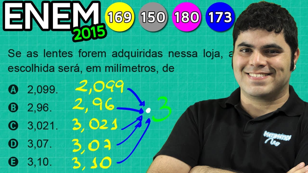 Thumbnail: ENEM 2015 Matemática #38 - Comparação de Números Decimais (com pegadinha)