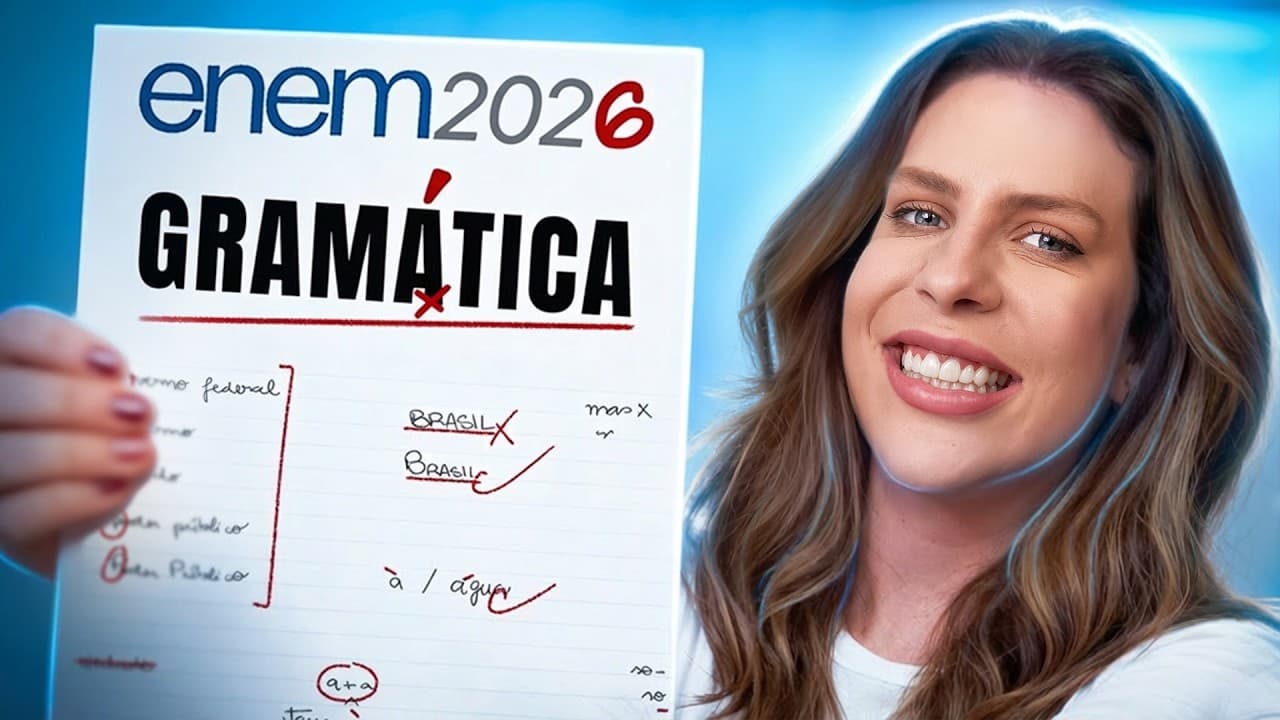 Thumbnail: Como Escrever Melhor: 5 Dicas de Gramática (ENEM 2026)