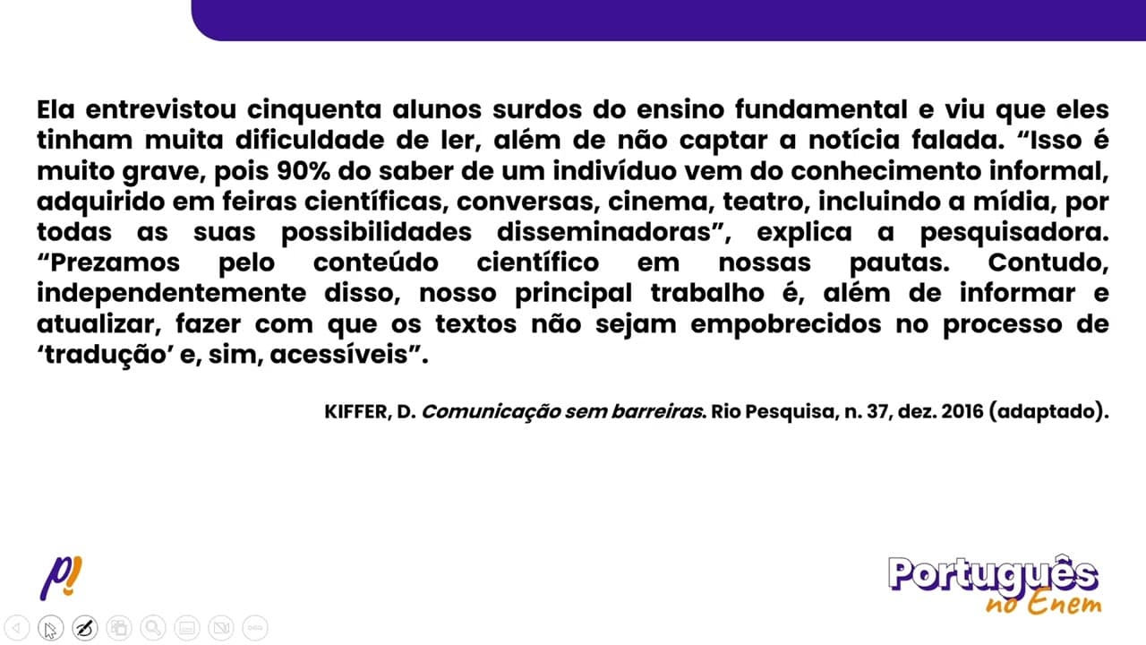 Thumbnail: ENEM 2022 - ESTUDOS DO TEXTO | Considerando-se o tema tecnologias e acessibilidade...