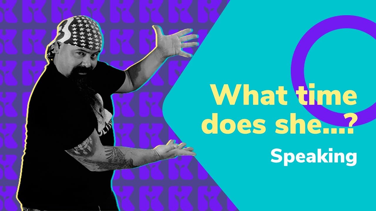 Thumbnail: Inglês 2.0 | Kultivi | What time does she? - speaking | Prof. Rui Ventura