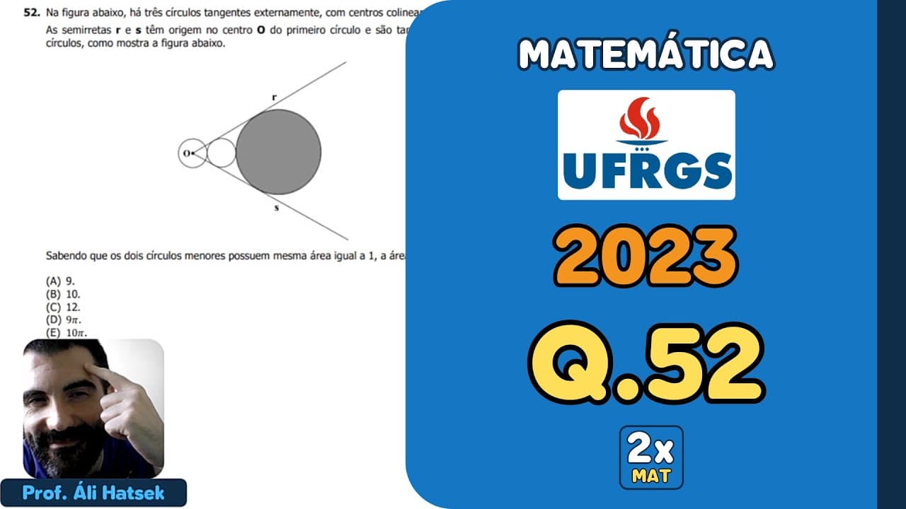 Thumbnail: Resolução Matemática UFRGS 2023 - Questão 52 | Matemática em Dobro