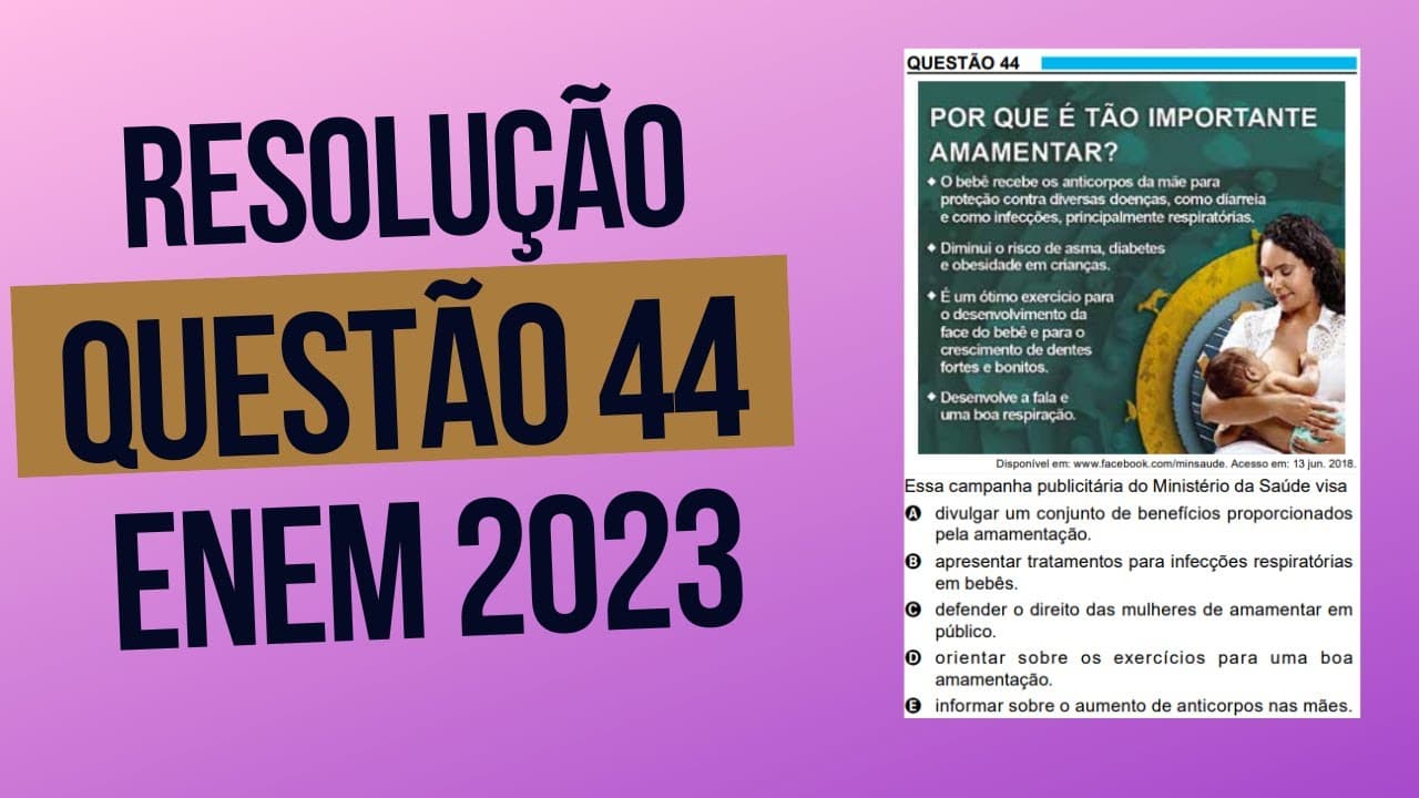 Thumbnail: Resolução questão 44 (PROVA AZUL) | Linguagens ENEM 2023