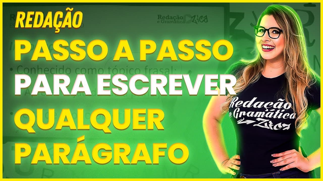 Thumbnail: COMO ESCREVER UM PARÁGRAFO? TÉCNICAS E DICAS PARA INICIANTES - Profa. Pamba