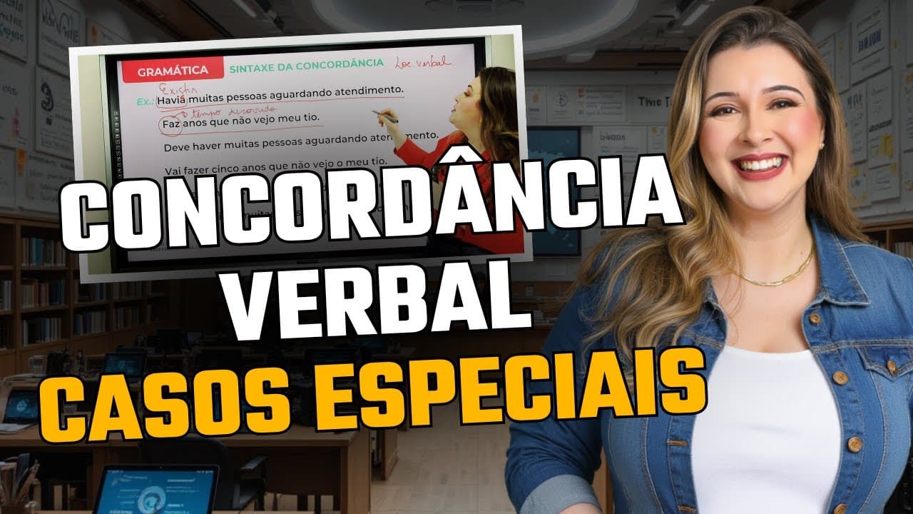 Thumbnail: CONCORDÂNCIA VERBAL: CASOS ESPECIAIS - Professora Pamba