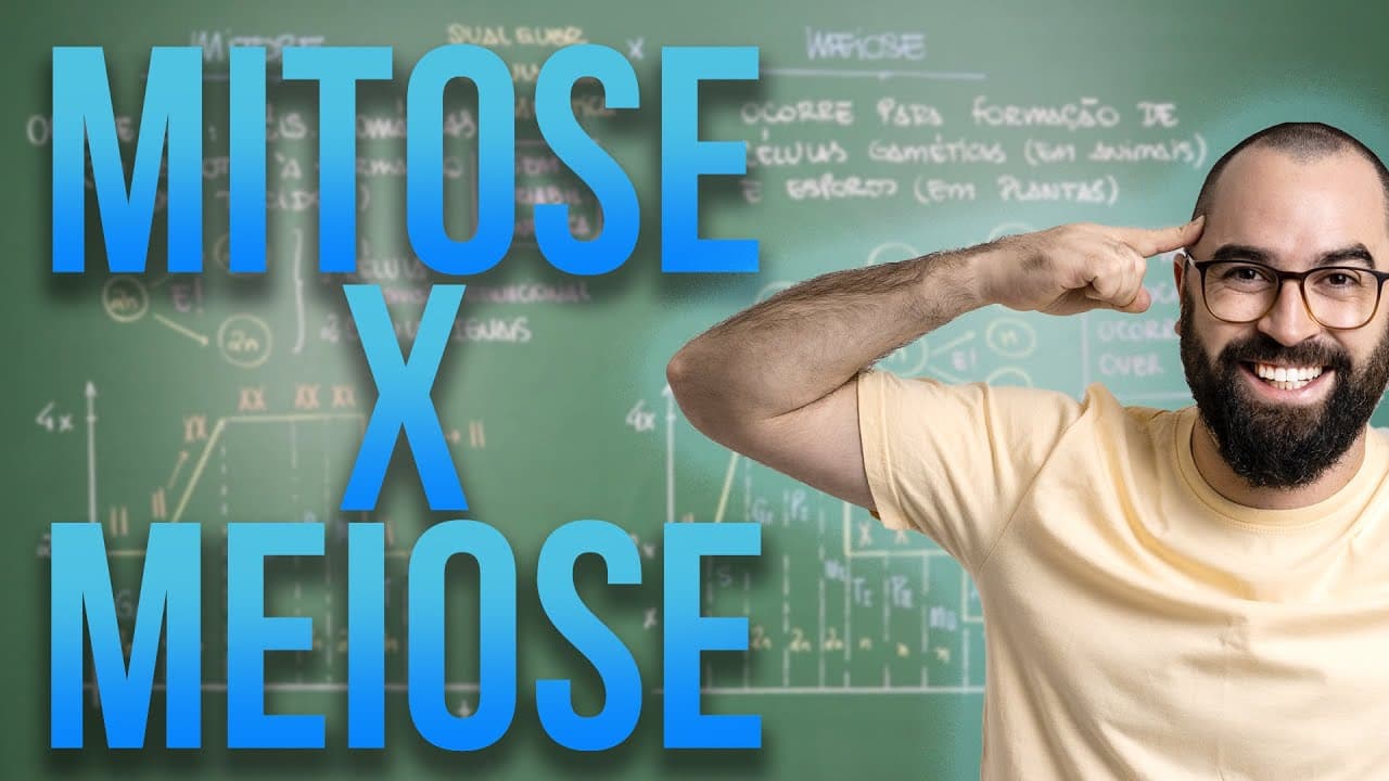 Thumbnail: Mitose e Meiose: Comparação - Aula 34 - Módulo I: Biologia Celular | Prof. Gui