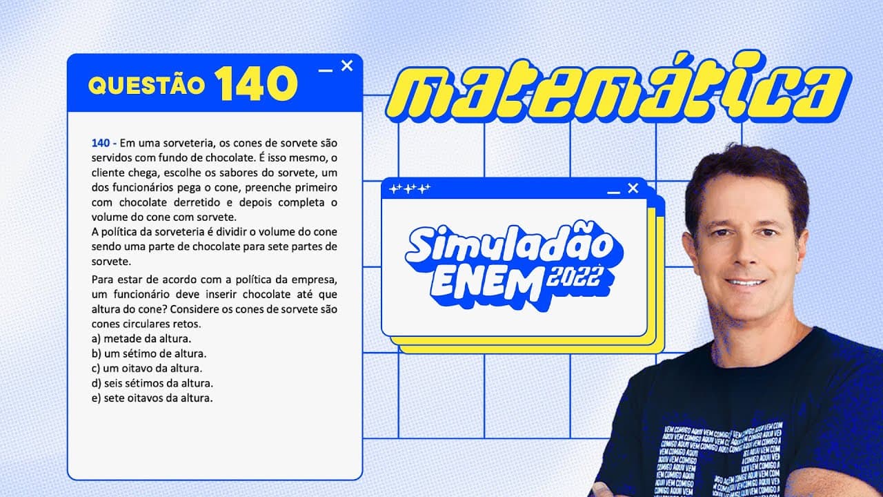 Thumbnail: Resolução Simuladão ENEM 2022 - #Matemática pt. 1