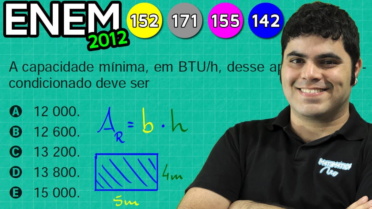 Thumbnail: ENEM 2012 Mathematics #7 - Area of a Rectangle and Numerical Expression