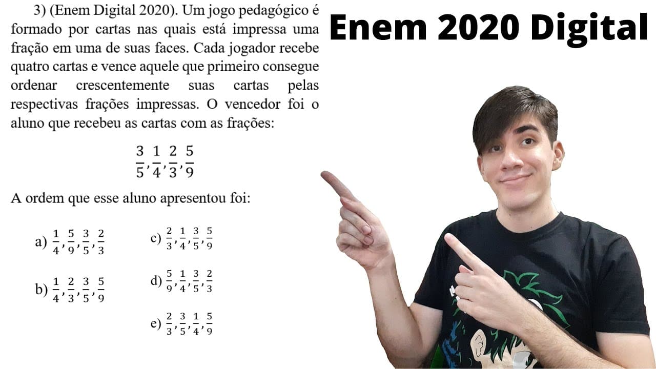 Thumbnail: Questão 3: (Enem Digital 2020). Um jogo pedagógico é formado por cartas nas quais está impressa ...