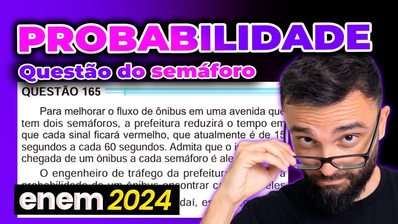 Thumbnail: Enem 2024 - Para melhorar o fluxo de ônibus em uma avenida que tem dois semáforos