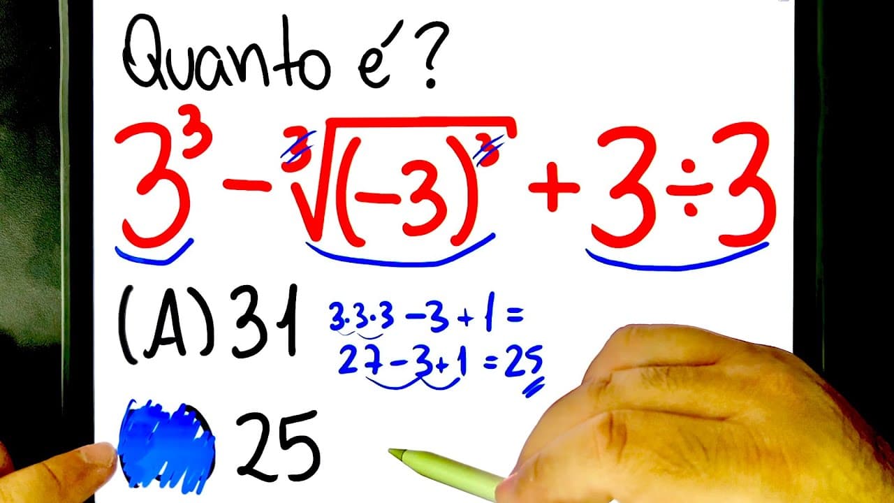 Thumbnail: 🤯 QUANTO É ESSA EXPRESSÃO NUMÉRICA que só envolve o NÚMERO 3? Você consegue resolver?