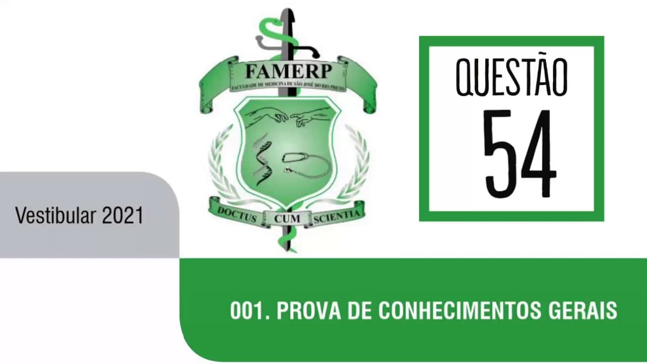 Thumbnail: Famerp 2021 | Primeiro Dia | Questão 54 | Química