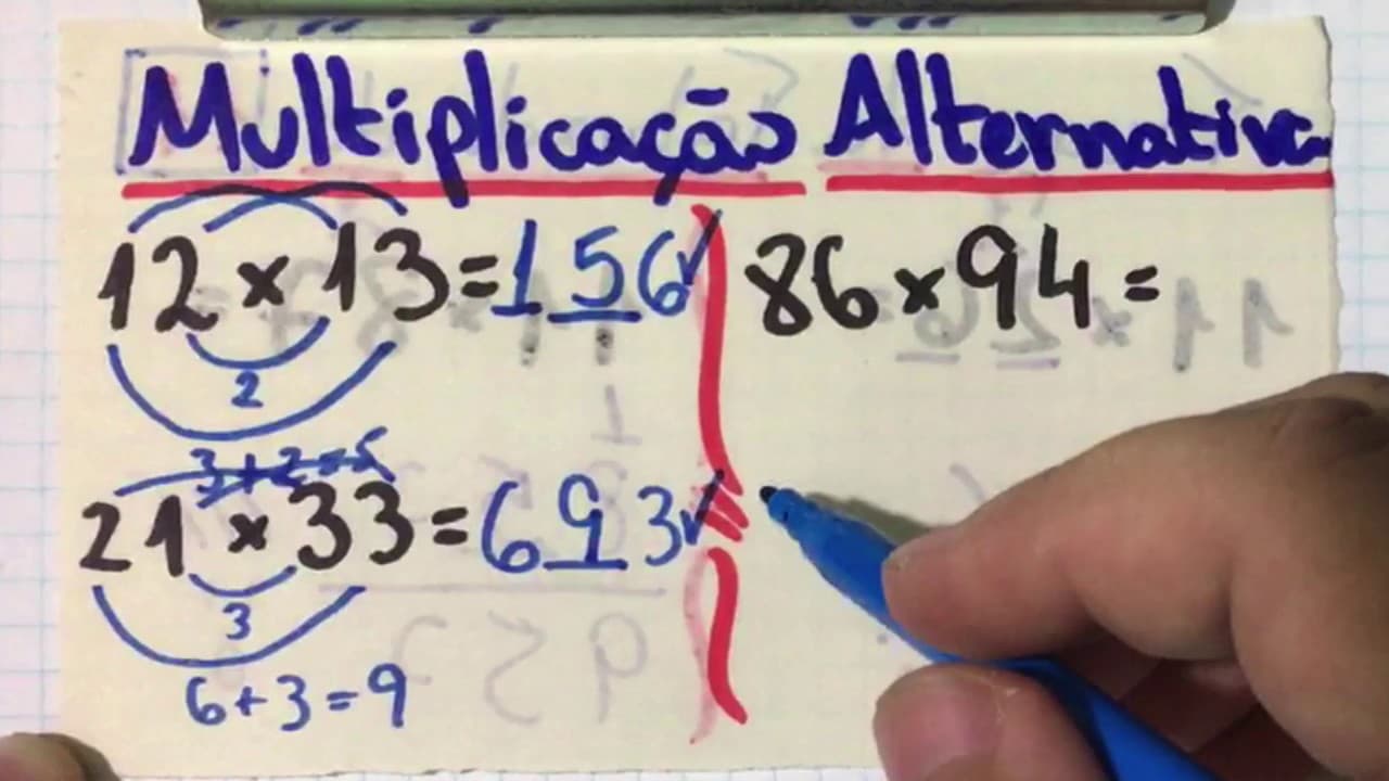 Thumbnail: ⏱ TRUQUE DA MULTIPLICAÇÃO RÁPIDA ALTERNATIVA 👉 Minuto Matemática