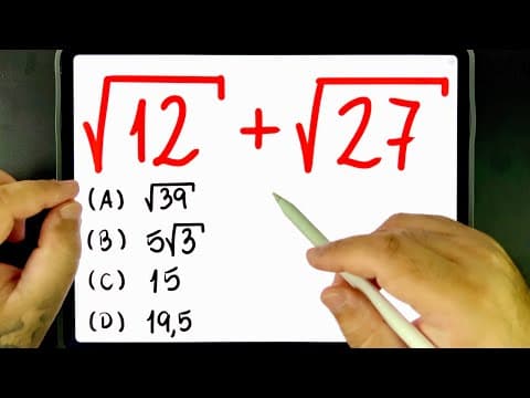Thumbnail da aula: 🔥 VOCÊ TEM DIFICULDADES na Simplificação da Soma de Raízes Quadradas? Você consegue resolver?