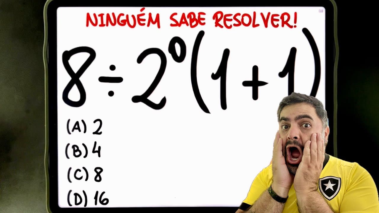 Thumbnail: 🔥 Você vai se SURPREENDER com a RESPOSTA dessa EXPRESSÃO NUMÉRICA VIRAL de Matemática! 😱