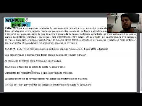Thumbnail da aula: (ENEM 2019) Algumas toneladas de medicamentos para uso humano e veterinário são produzidas ......