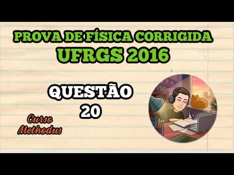 Thumbnail da aula: 20 de 2016 da prova de física da UFRGS - Um feixe de luz branca incide em uma das faces de um prisma