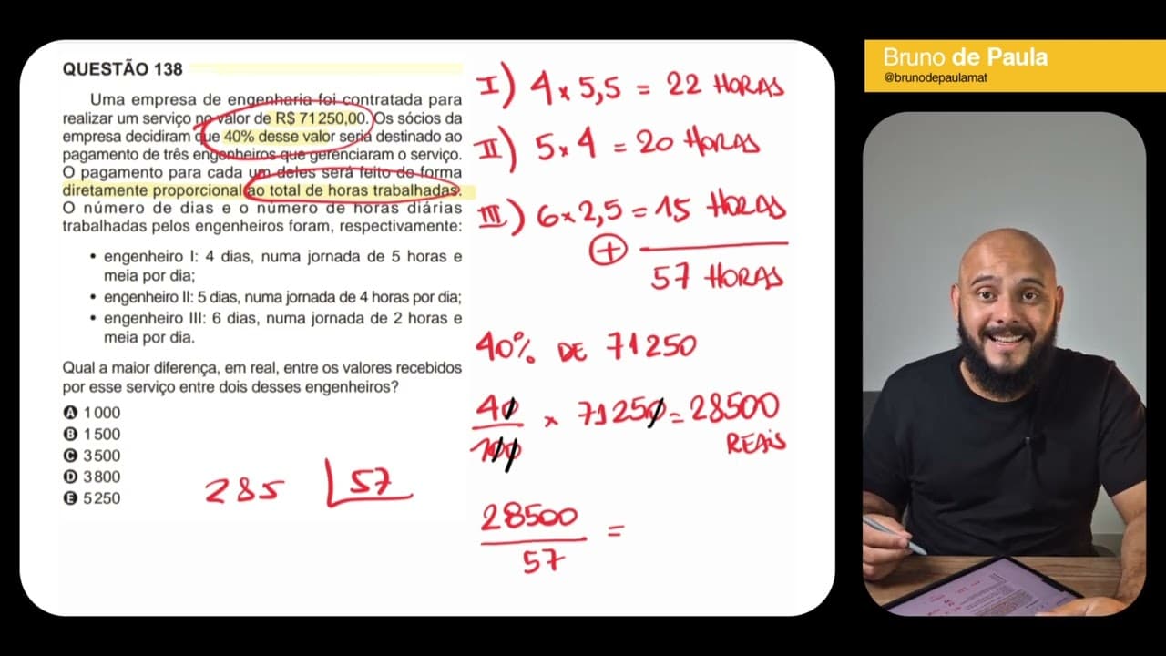 Thumbnail: Questão 138 - Caderno Amarelo | MATEMÁTICA ENEM 2024