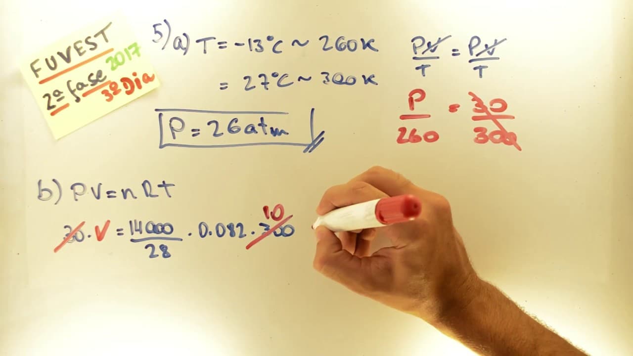 Thumbnail: FUVEST 2017 - Química Q05 - Transformações Gasosas e Polímeros - 2ª fase 3º dia - Aulas A+