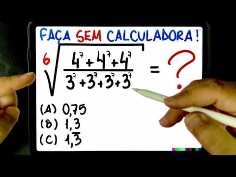 Thumbnail da aula: 🔥 Resolva DESSE JEITO esse RACIOCÍNIO LÓGICO com expressão numérica e RAIZ SEXTA para GABARITAR!