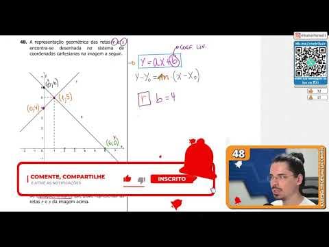 Thumbnail da aula: [UFRGS 2018] 48 - A representação geométrica das retas r e s encontra-se  desenhada  no  sistema  de