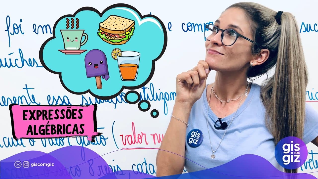 Thumbnail: EXPRESSÕES ALGÉBRICAS EXERCÍCIOS 7 ano 8 ano exercícios Prof. Gis/