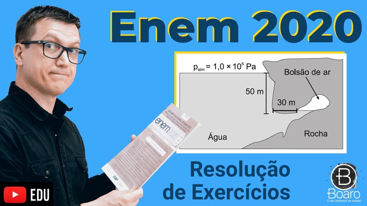 Thumbnail: ENEM 2020 - RESOLUÇÃO dos EXERCÍCIOS - Um mergulhador fica preso ao explorar uma caverna no oceano.
