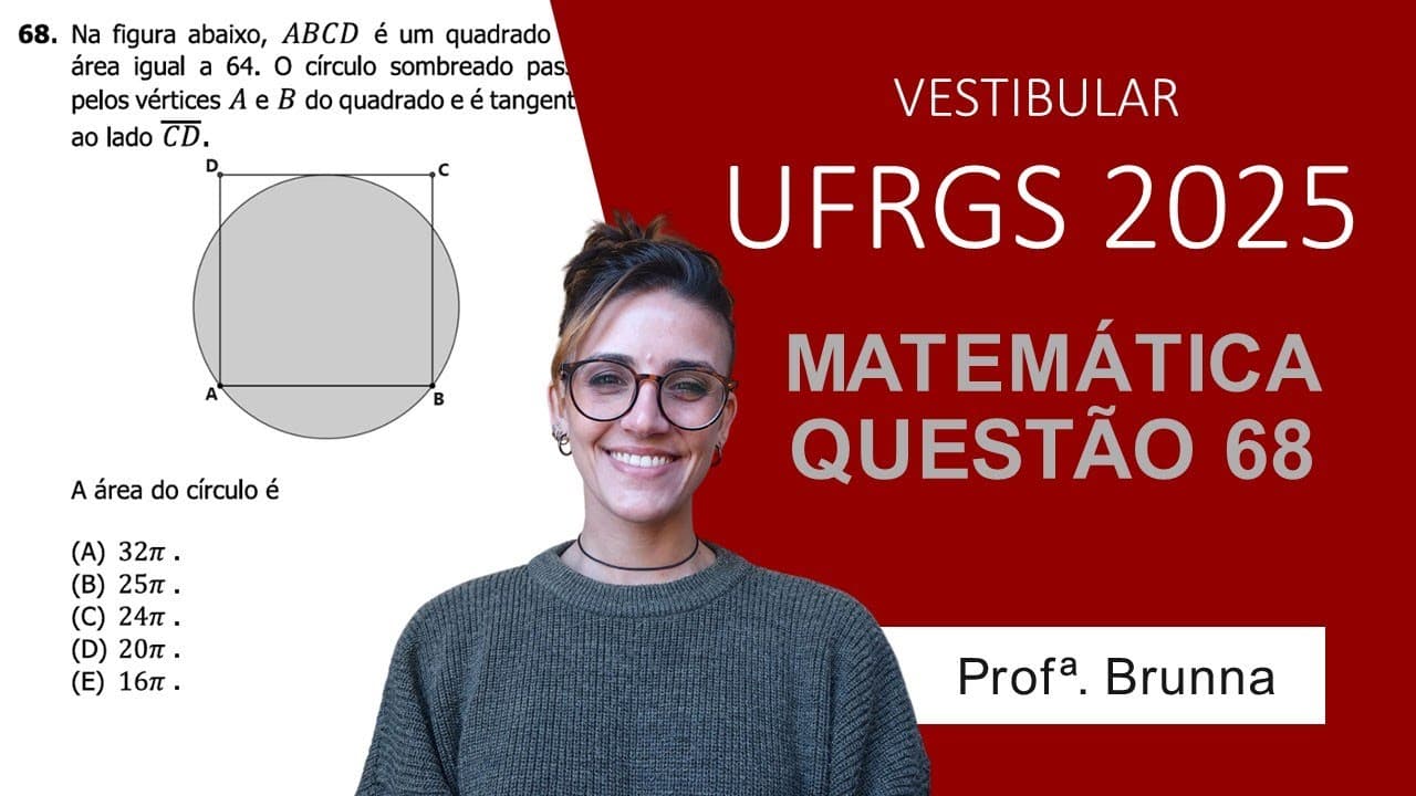 Thumbnail: Resolução Matemática UFRGS 2025 - Questão 68