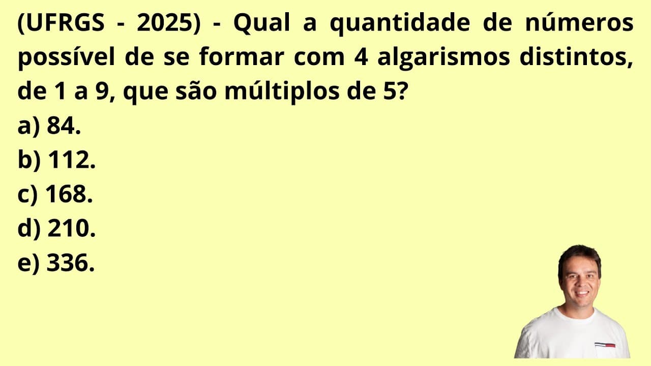 Thumbnail: UFRGS 2025 - Análise Combinatória / Princípio Fundamental da Contagem.