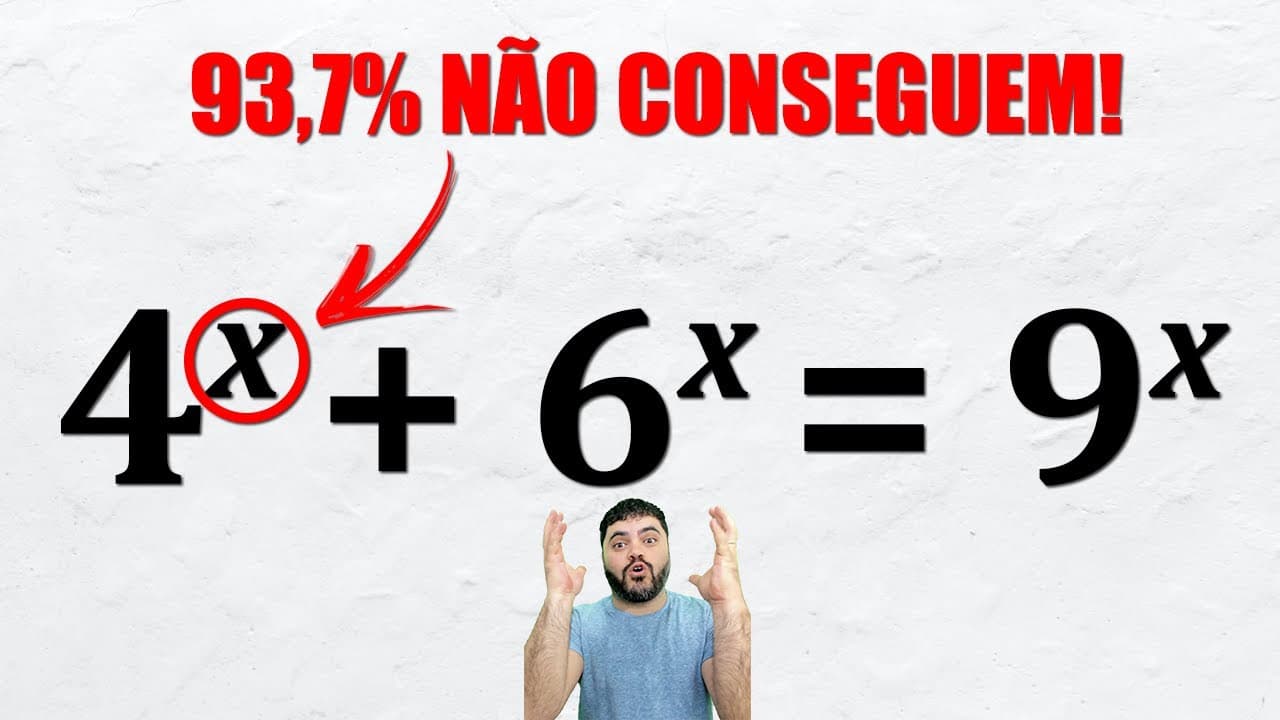 Thumbnail: ⚠️ 93,7% NÃO CONSEGUEM RESOLVER o Desafio de Potenciação com Número de Ouro e Logaritmo 😱 LINDO!