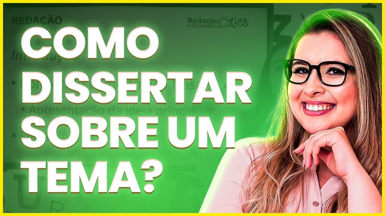 Thumbnail: COMO DISSERTAR SOBRE UM TEMA? - Professora Pamba