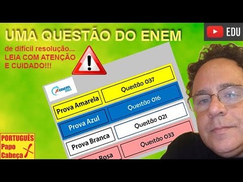 Thumbnail da aula: Questões do ENEM CXL- Aula 625