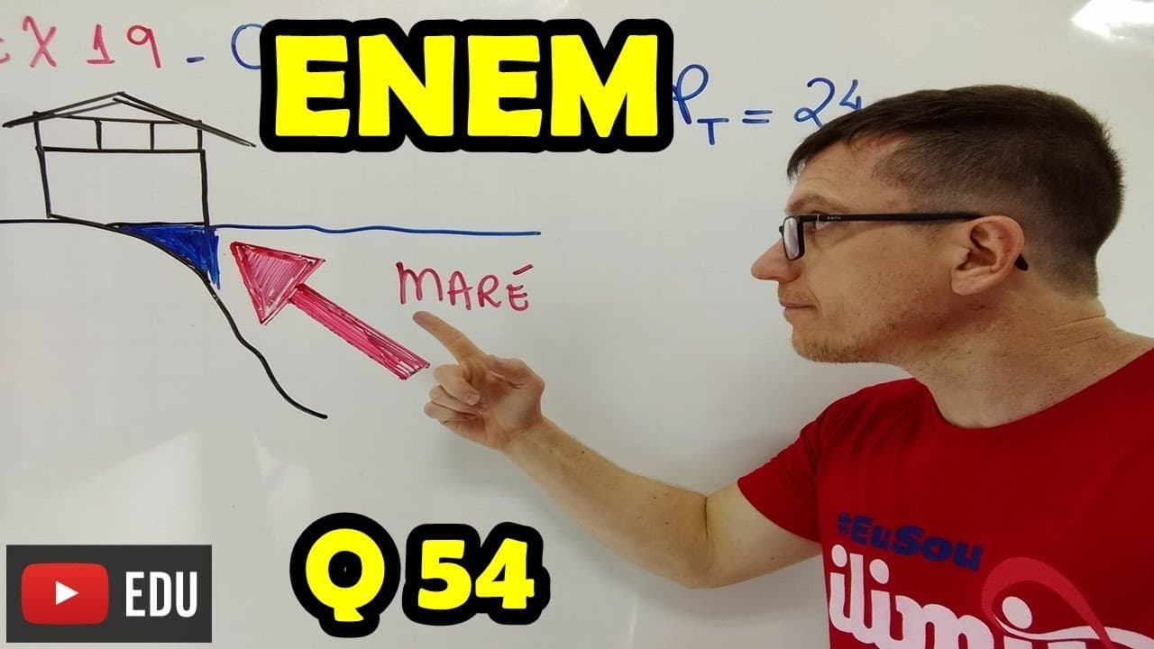 Thumbnail: ENEM - FÍSICA - QUESTÃO 54 - Prof Boaro - Questão da maré gerando energia elétrica