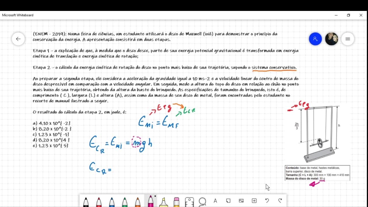 Thumbnail: #ENEM2019 - Numa feira de ciências, um estudante utilizará o disco de Maxwell (ioiô)...